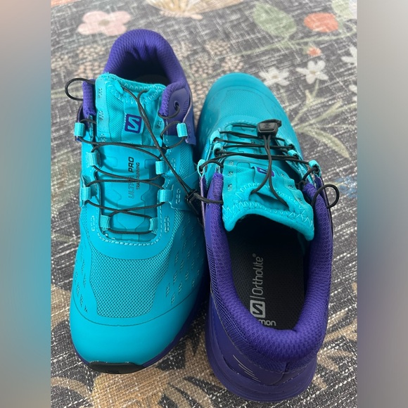 NEW Salomon Ultra Pro Trail Running Tennis Shoes size 38 EU Turquoise Blue Navy - Picture 10 of 15